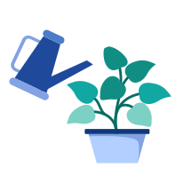 watering can and plant